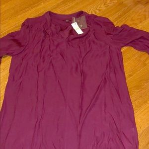 100% Silk. Maroon. V-neck. New with tags.